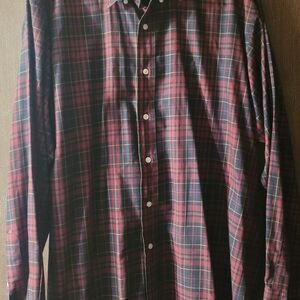Vintage Ralph Lauren Red & Navy Plaid Button-Down Shirt Medium